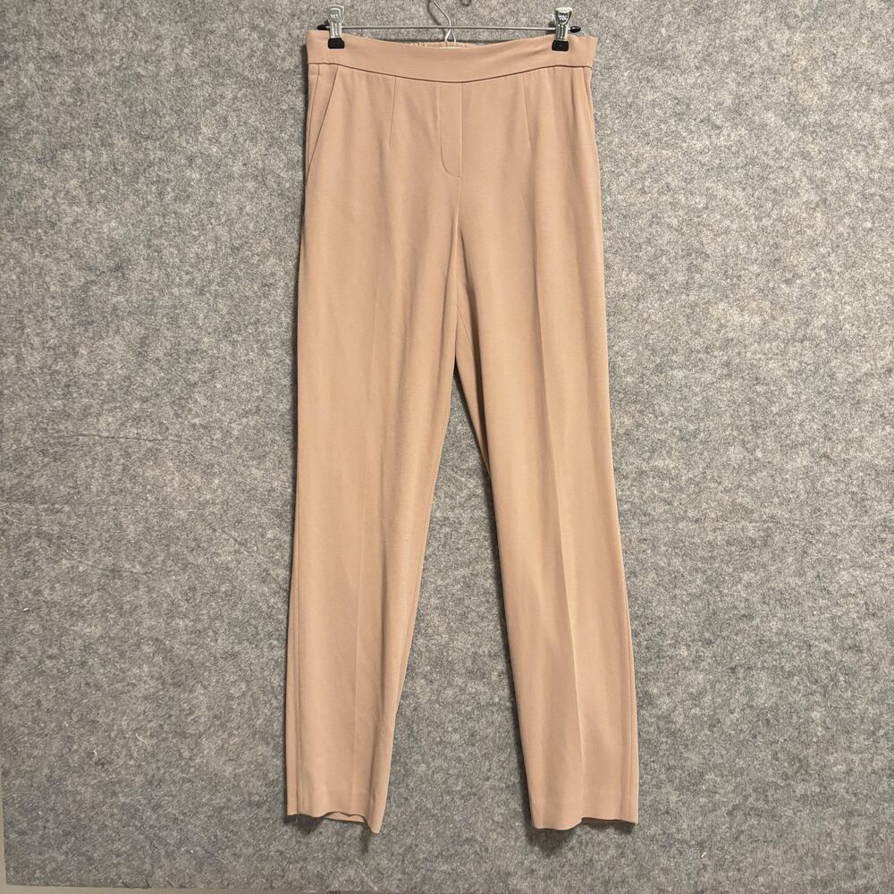 Babaton Pants Women Size 4 Tan Crepe Straight Leg Pocket Pull On Conan Office